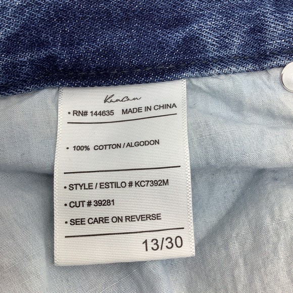 Kancan Estilo Womens Button Fly Frayed Hem Denim Jeans Blue Size 13 - Picture 7 of 8